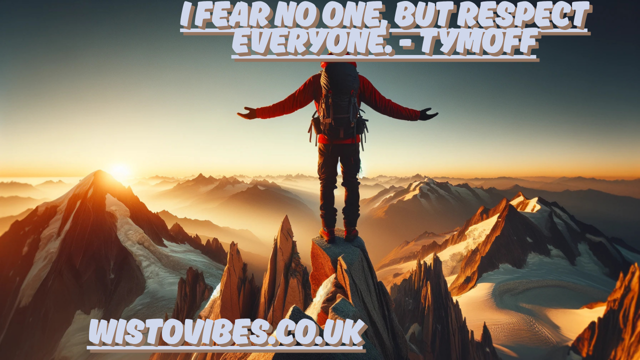 i fear no one, but respect everyone. - tymoff