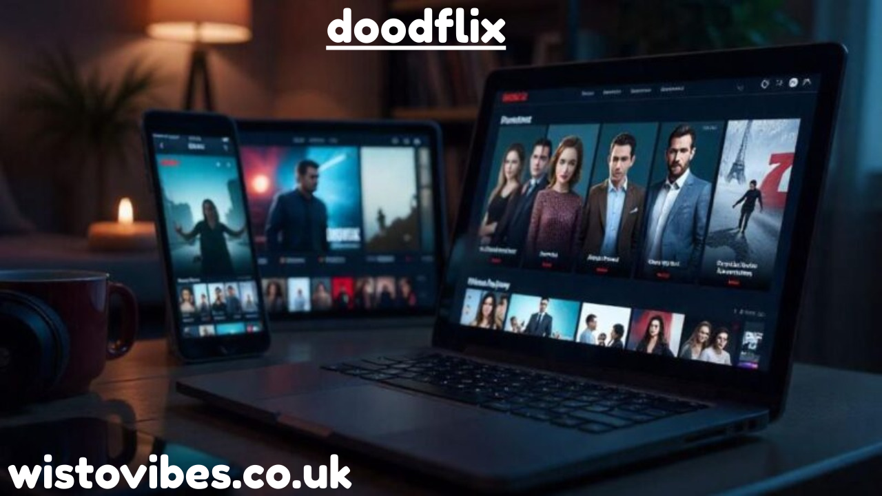 Multiple devices streaming content at night.